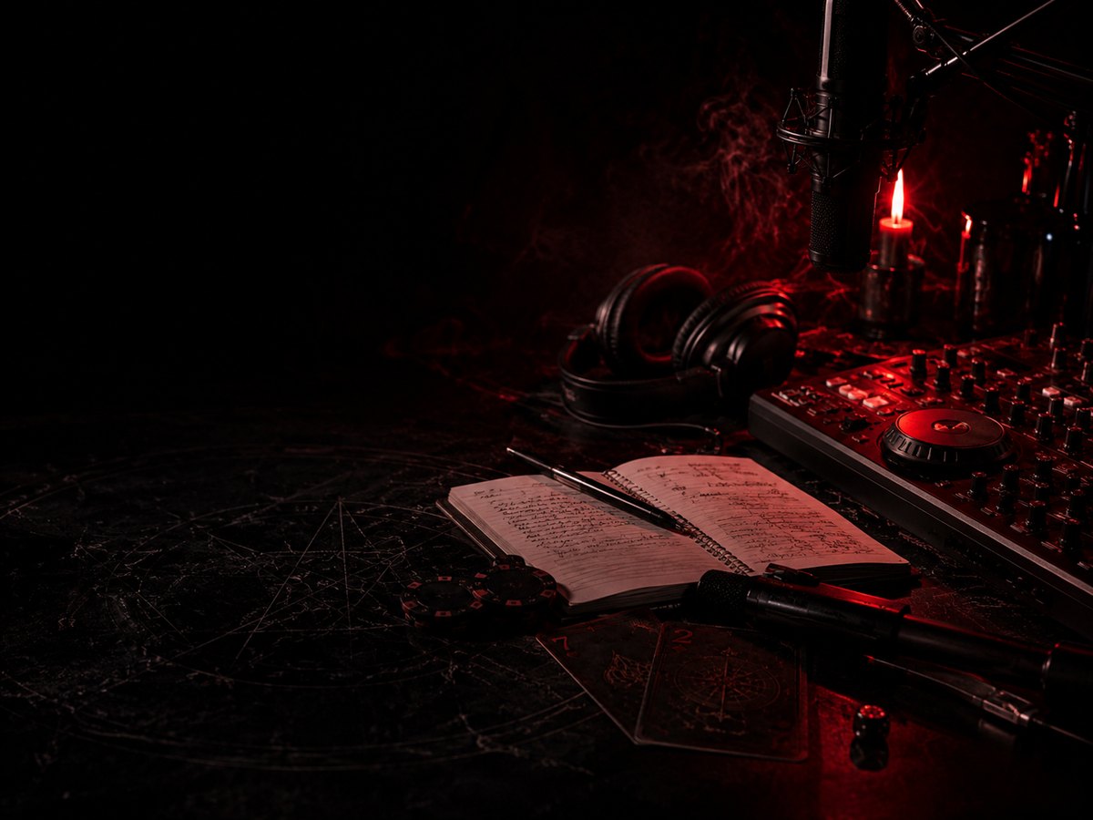 Dark music production table